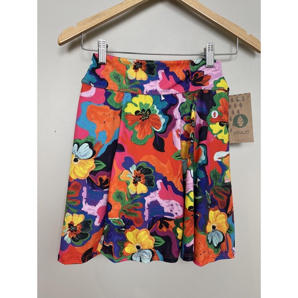 Dona Jo Skort Womens Small Multicolor Floral Athletic Tennis Golf Pockets Skort - Picture 1 of 5